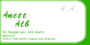 anett alb business card